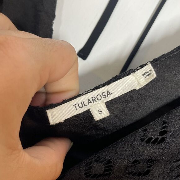 Tularosa X Revolve Skylar Mini Dress Black Lace Size Small V Neck Tie Back - Picture 10 of 12